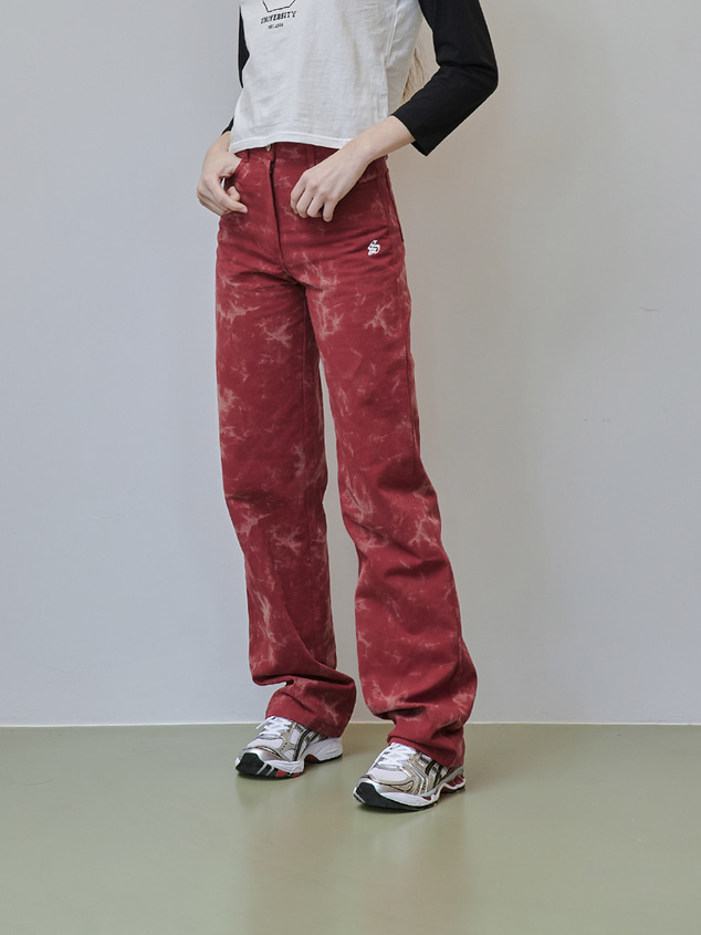 COLOR WASHED PANTS [RED]